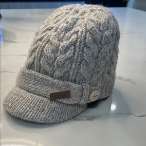 Erin 100% wool Knit lined Cap with Brim. Lining 100% polyester